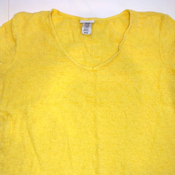 Jaclyn Smith Women's Yellow Short Sleeve Shirt Size M - Picture 2 of 3